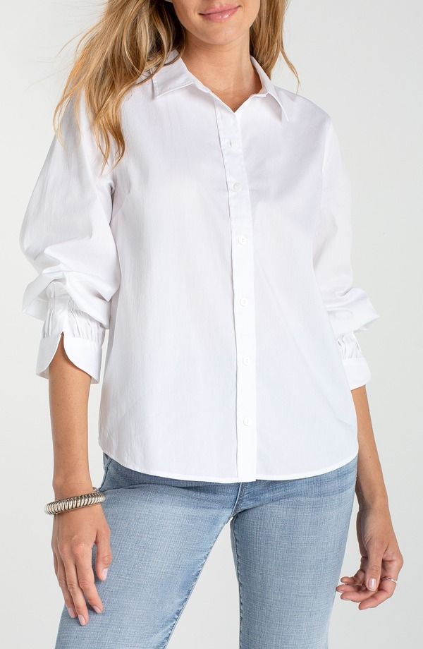 リヴァプール ロサンゼルス レディース トップス シャツ Liverpoolos Angeles Adjustable Sleeve Shirt White ホワイト