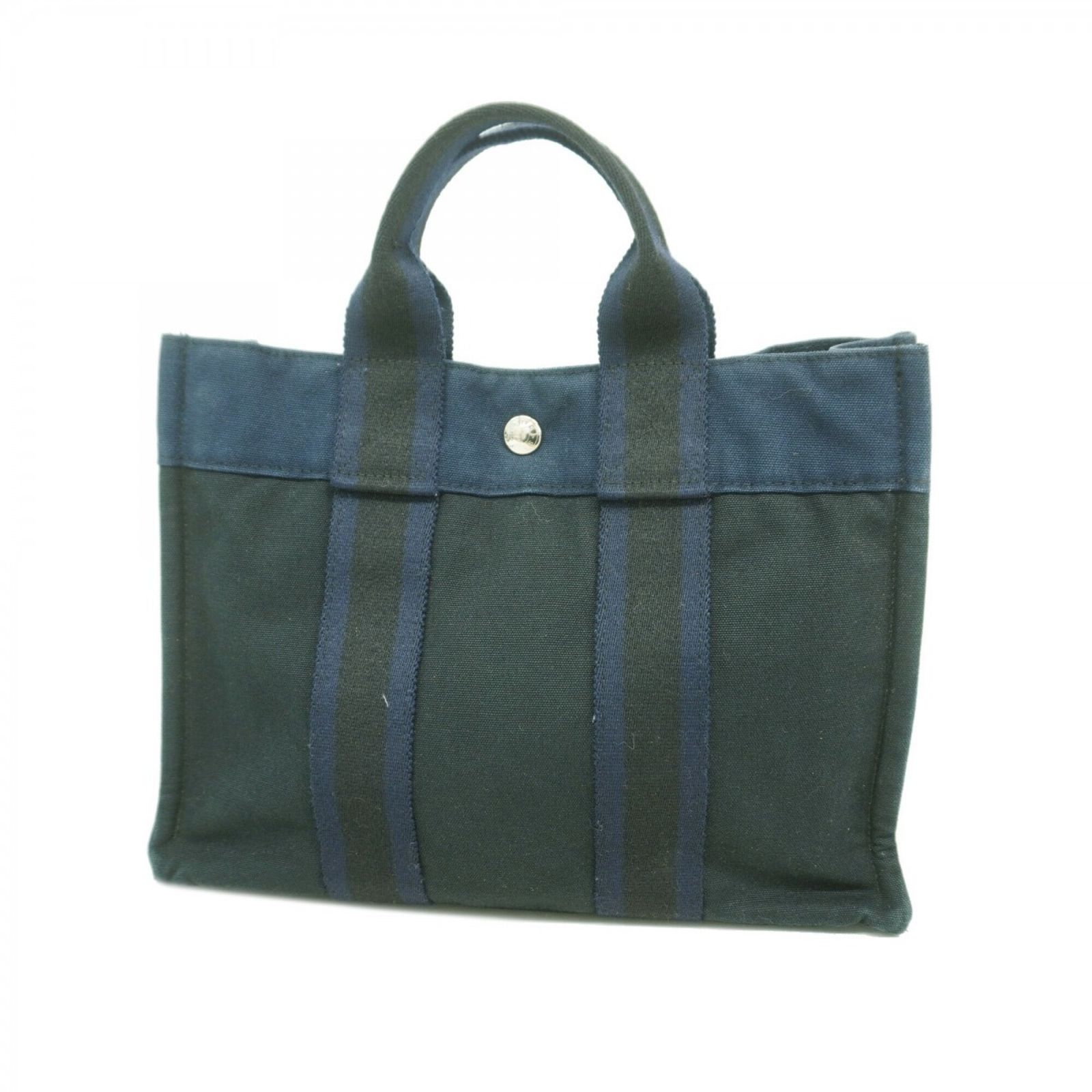 エルメス(Hermes) エルメス トートバッグ フールトゥPM キャンバス ブラック ネイビー メンズ レディース