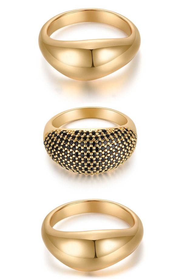 エティカ レディース アクセサリー 指輪 Ettika Timeless Glamour Set of 3 Rings Black ブラック