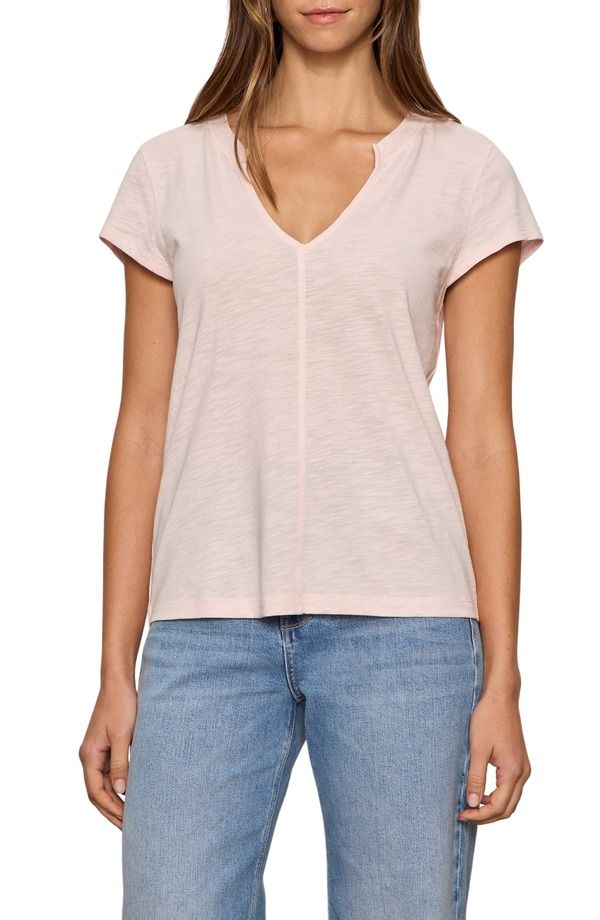 サンクチュアリー レディース トップス Tシャツ Sanctuary The New Girl Split Neck TShirt Oxygen Pin