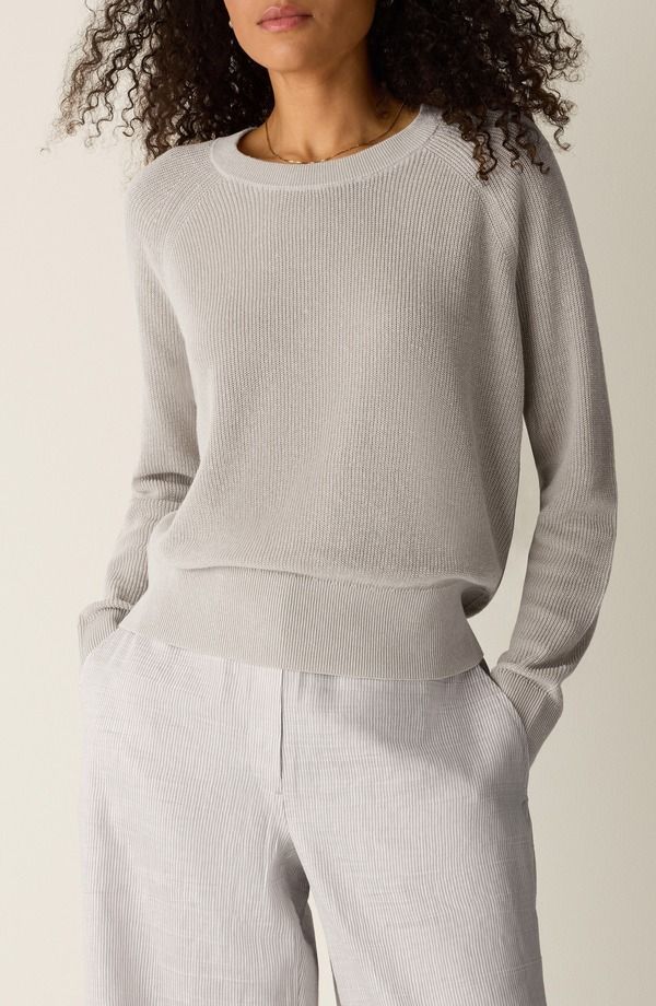 エイリーンフィッシャー レディース アウター ニット・セーター クルーネック コットン リネン Eileen Fisher Crewneck Organic Linen Organicotton Sweater Undyed Natural 44,880円