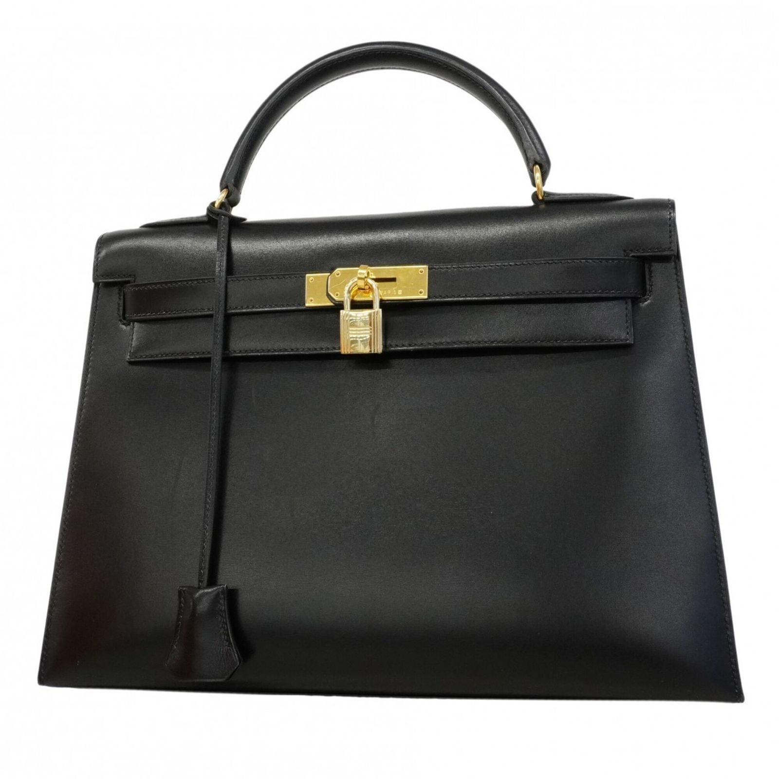 エルメス(Hermes) エルメス ハンドバッグ ケリー32 ボックスカーフ ブラック ○Y刻印レディース
