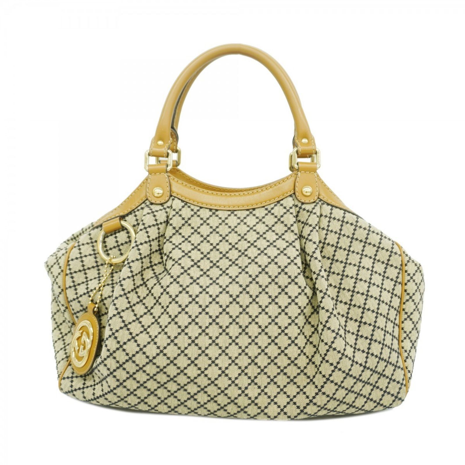 グッチ(Gucci) グッチ トートバッグ ディアマンテ 211944 キャンバス ベージュ ブラウン ブラック レディース