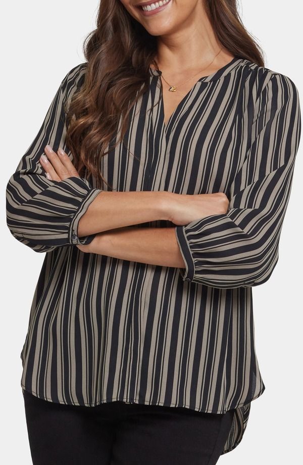 エヌワイディージェイ レディース トップス シャツ NYDJ Pintuck Top Benoit Stripe ストライプ