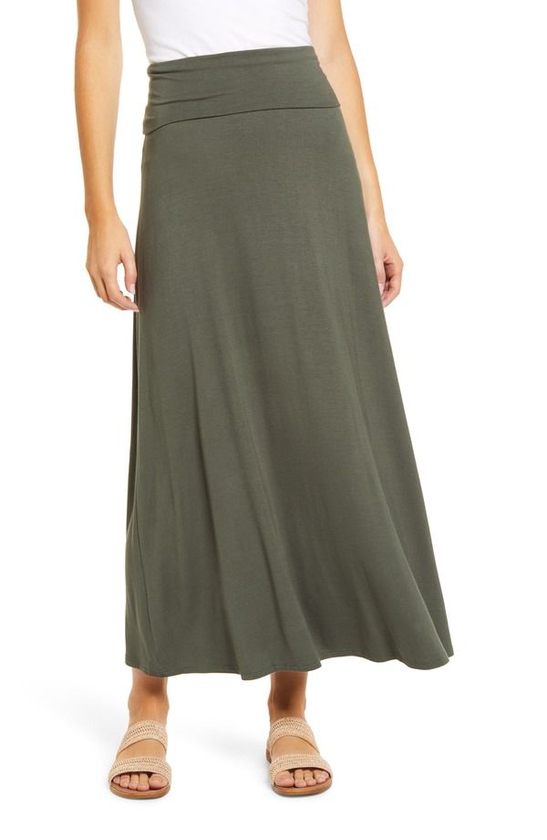 ラブアペラ レディース ボトムスカート マキシ Loveappella Roll Top Maxi Skirt Dk Olive オリーブ