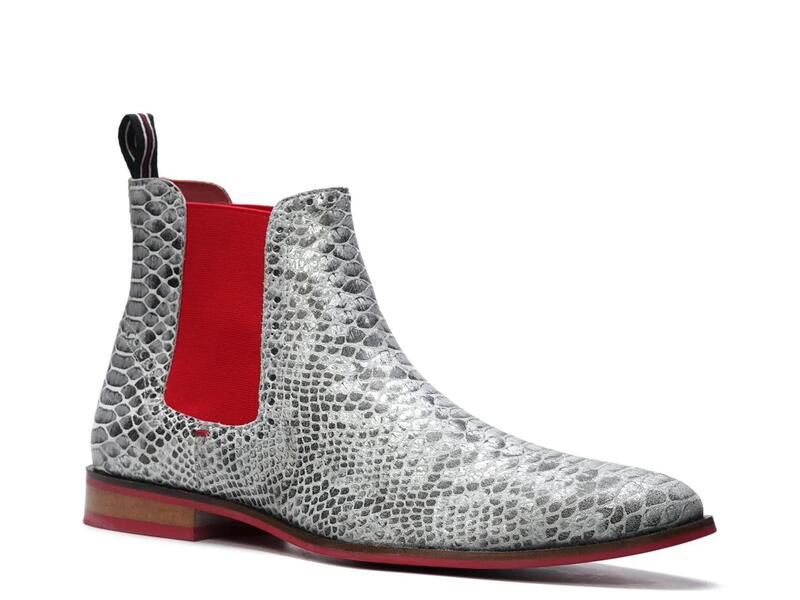カルロスサンタナ メンズ シューズ ブーツ・レインブーツ チェルシーブーツ チェルシー Carlos by CarlosantanaMantra Chelsea Boot White Croc Print ホワイト