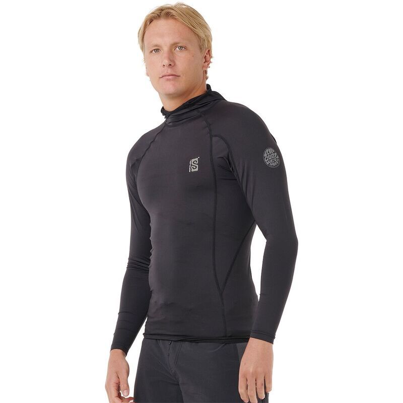 リップカール メンズ トップス シャツ 長袖 Rip Curl Search UPF Perf Hood LongSleeve Rashguard Mens Black ブラック