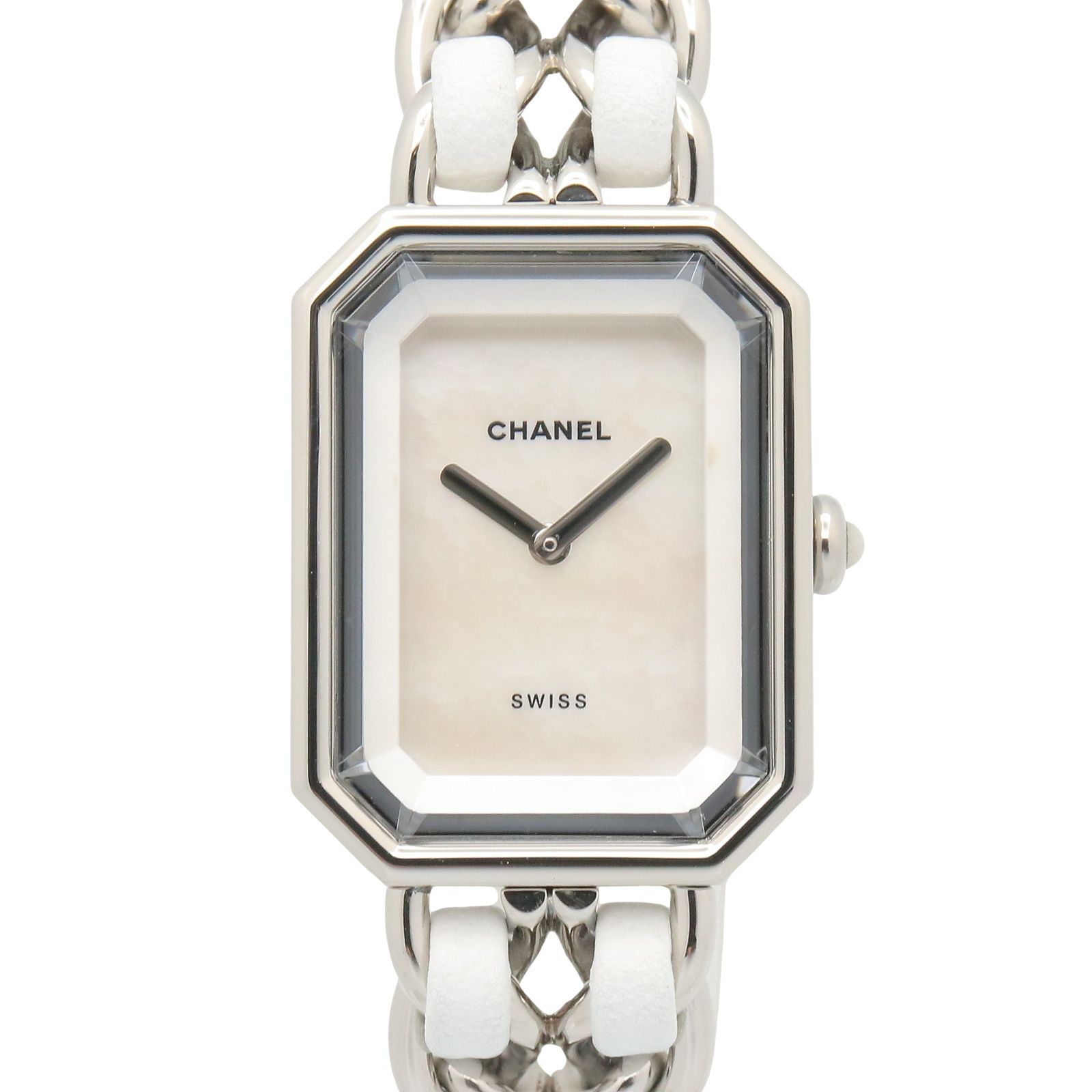 シャネル CHANEL 腕時計 プルミエール M H1639 ホワイトシェル ステンレススチール レザー プルミエール M レディース Used A