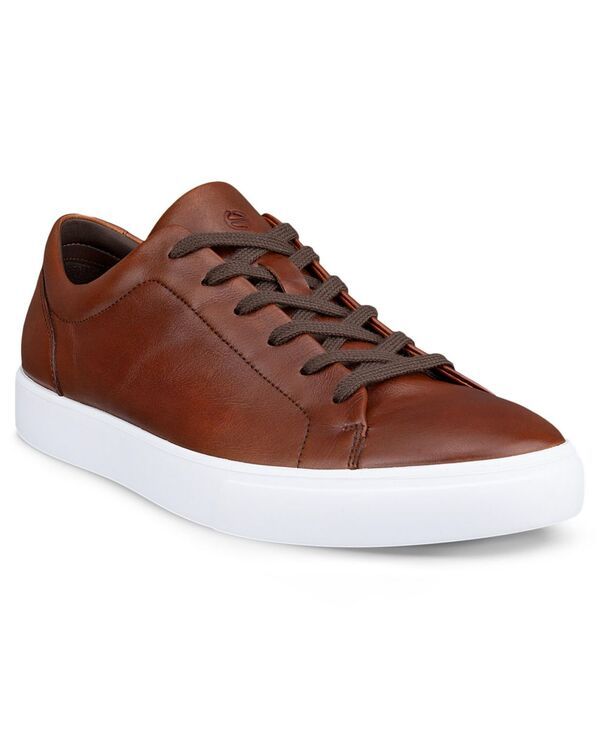 エコー メンズ シューズ スニーカー レース Ecco Mens LaceUp Round Toe Sneakers Cognac