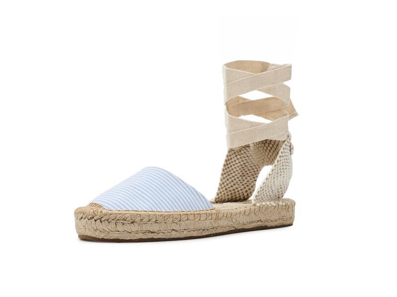 ソルドス レディース シューズ サンダル レース Soludoseersucker Lauren Laceup EspadrilleWo Classic Blue ブルー