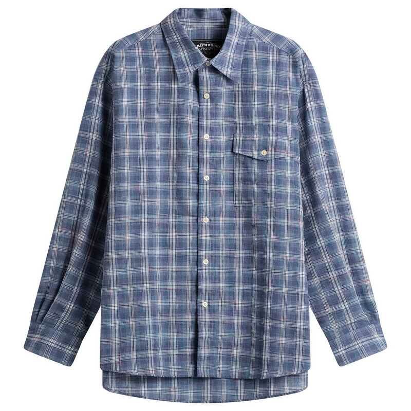 フリズムワークス メンズ トップス シャツ FrizmWORKS Uneven Check Shirt Blue ブルー