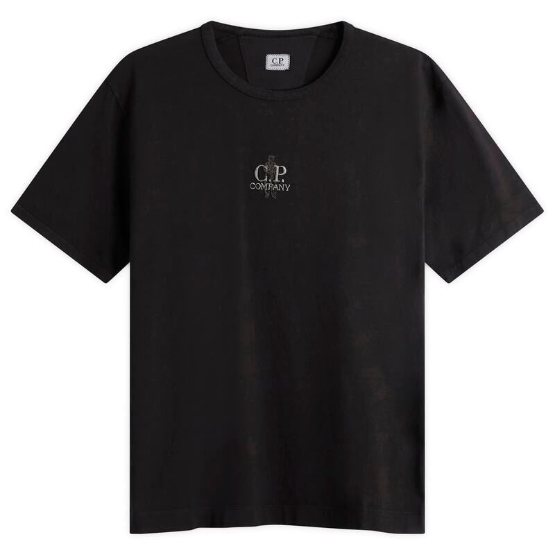 シーピーカンパニー メンズ トップス Tシャツ 刺繍 CP Company Embroidered Sailor 1020 TShirt Black ブラック