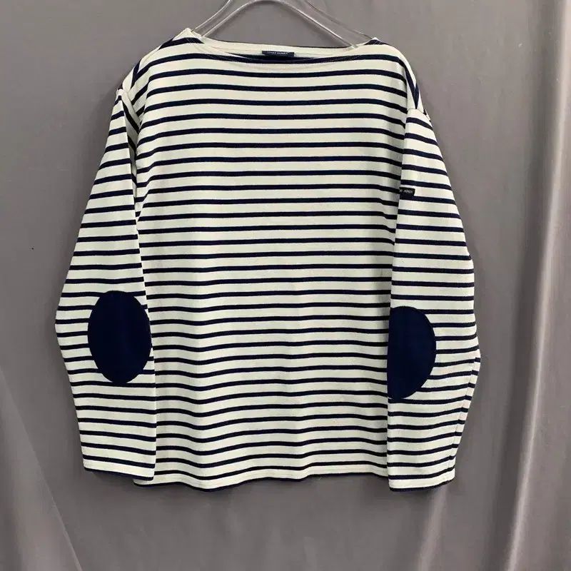 L セントジェームス ギルド エルボー パッチ ストライプ 長袖Tシャツ