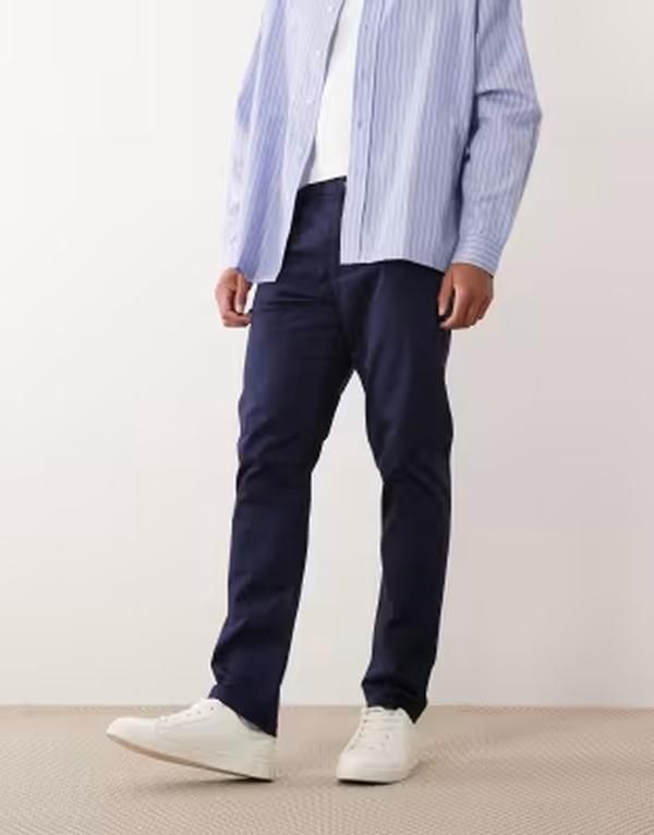 エイソス メンズ ボトムス カジュアルパンツ ASOS DESIGN slim chinos NAVY ネイビー