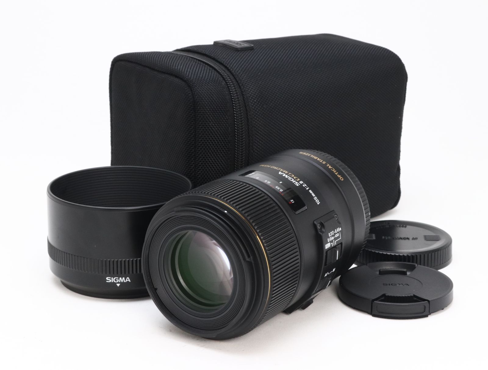 AB- (良品) SIGMA シグマ 105mm F2.8 EX DG OS MACRO HSM キヤノン用 初期不良返品対応 55-206