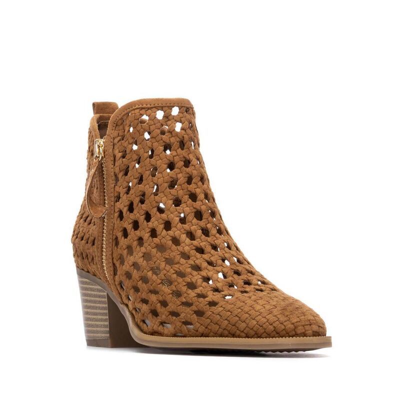 キシタイ レディース シューズ ブーツ・レインブーツ アンクル ヒール XTI Womens Block Heel Braided Style Ankle Booties 145267 Camel キャメル
