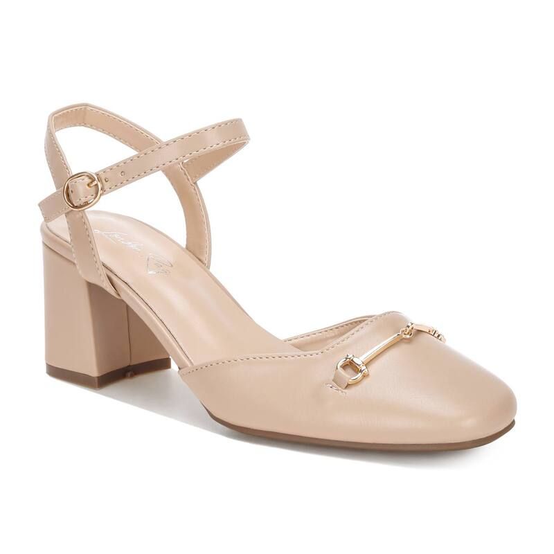 ロンドンラグ レディース シューズ パンプス ヒール London Rag Blitz Womens Block Heel Slingback Pumps Beige ベージュ