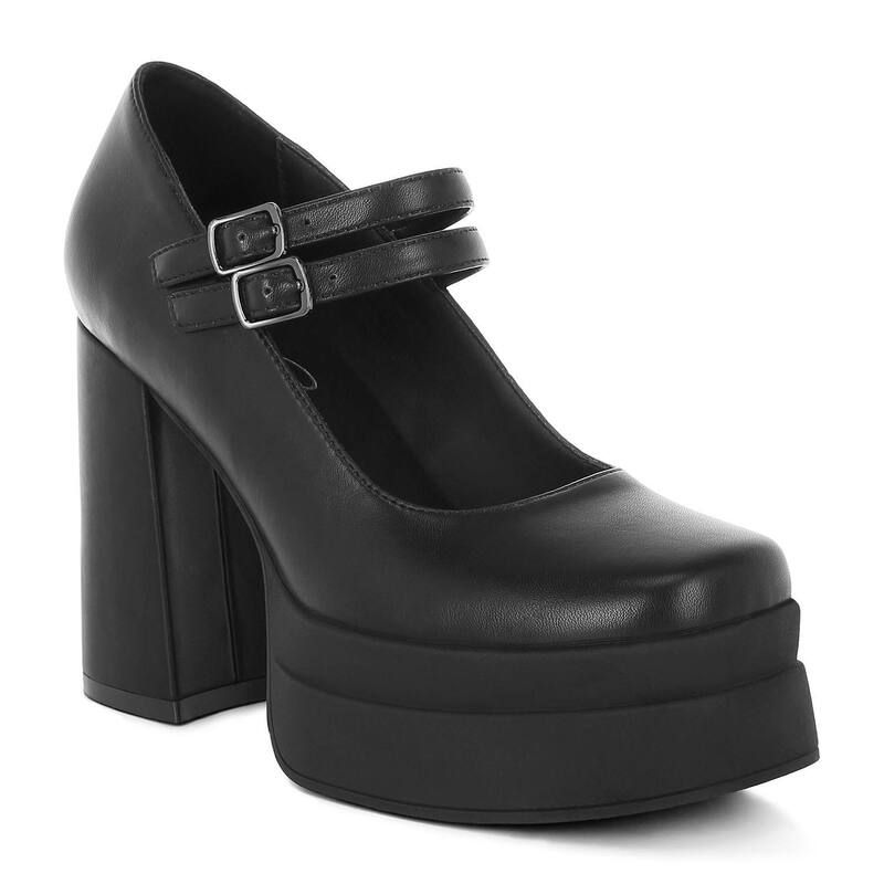 ロンドンラグ レディース シューズ パンプス プラットフォーム ヒール London Rag Kenny Womens Platformary Jane Heels Black ブラック