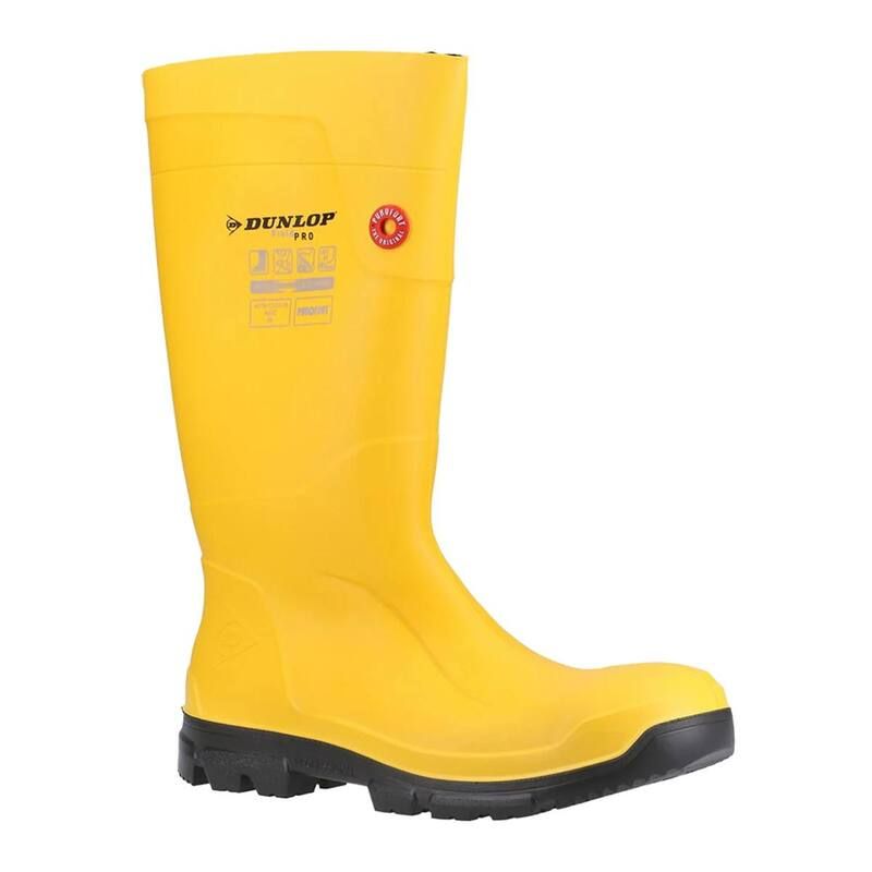 ダンロップ レディース シューズ ブーツ・レインブーツ Dunlop Unisex Adult Purofort FieldPRO Safety Wellington Boots Yellow And Black ブラック