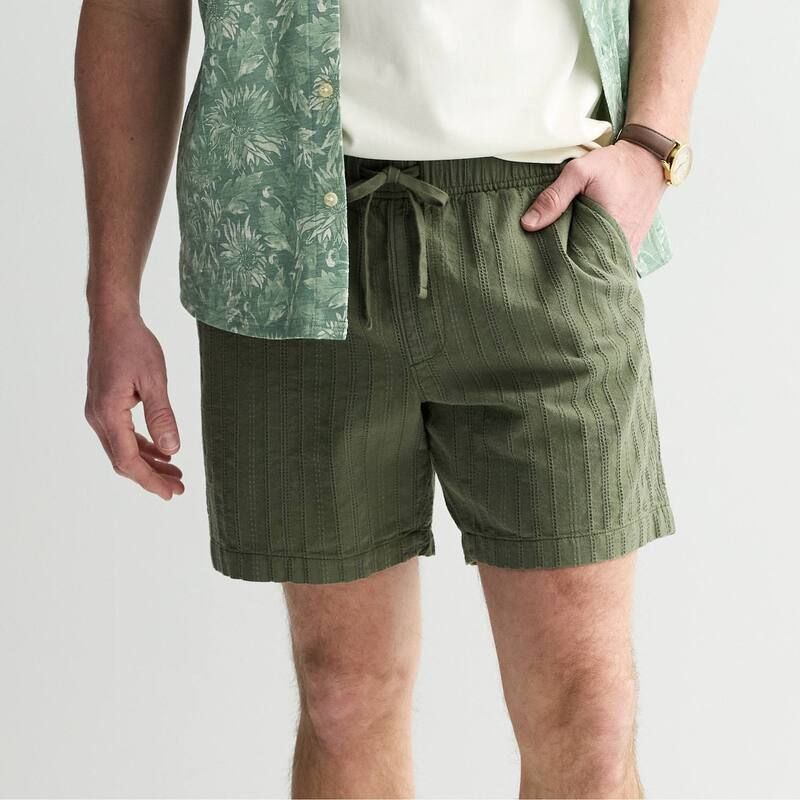 ソノマ レディース ボトムス ハーフパンツ・ショーツ ショートパンツ Mensonoma Goods For Life 7Inch Everyday PullOn Shorts Olive Stipe Texture オリーブ