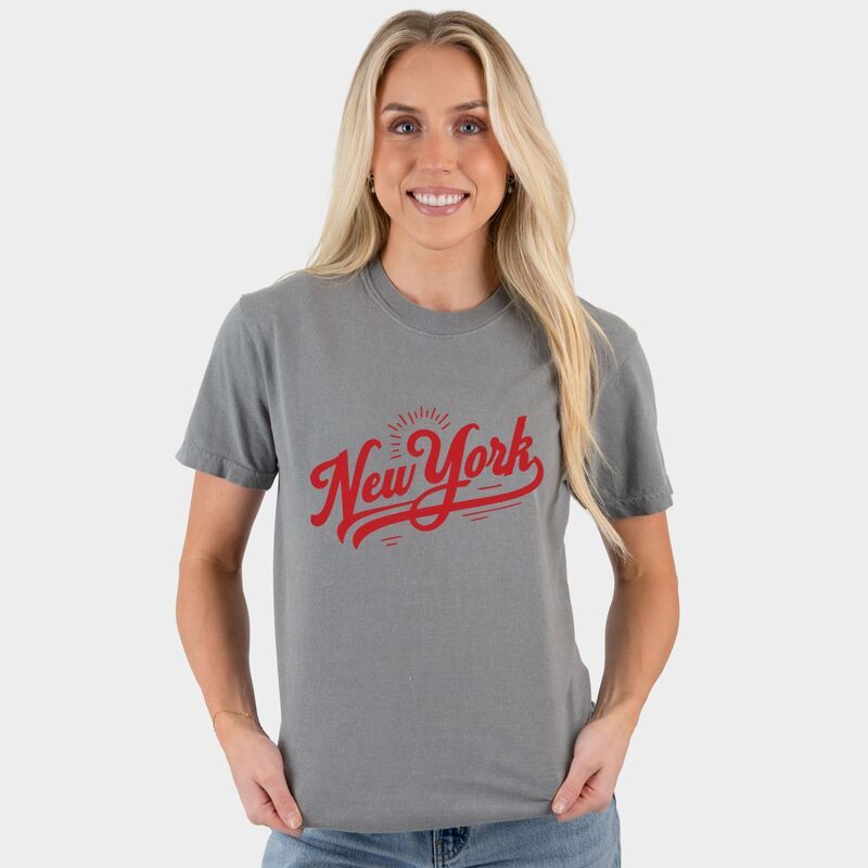 Simply Sage Market レディース トップス Tシャツ グラフィック Simply Sage Market New York Retro Red Womens Garment Dyed Graphic TShirt Grey グレー