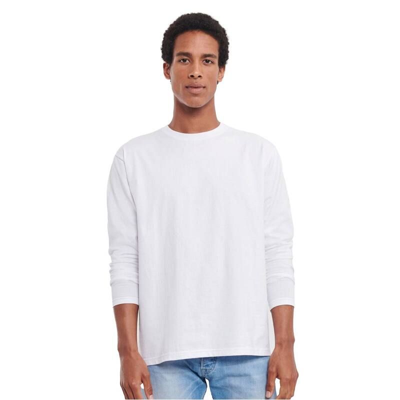 ラッセルアスレチック レディース トップス Tシャツ 長袖 Russell Athletic Russell Unisex Adult Plain Classic LongSleeved TShirt White ホワイト