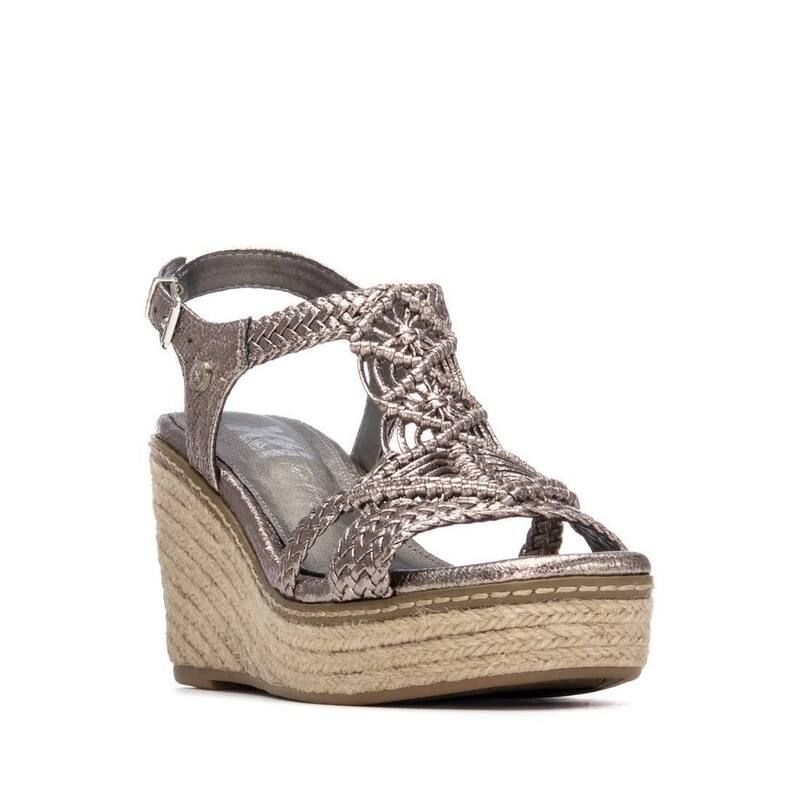 キシタイ レディース シューズ サンダル XTI Womens Jute Wedge Braided Sandals 145456 Silver シルバー