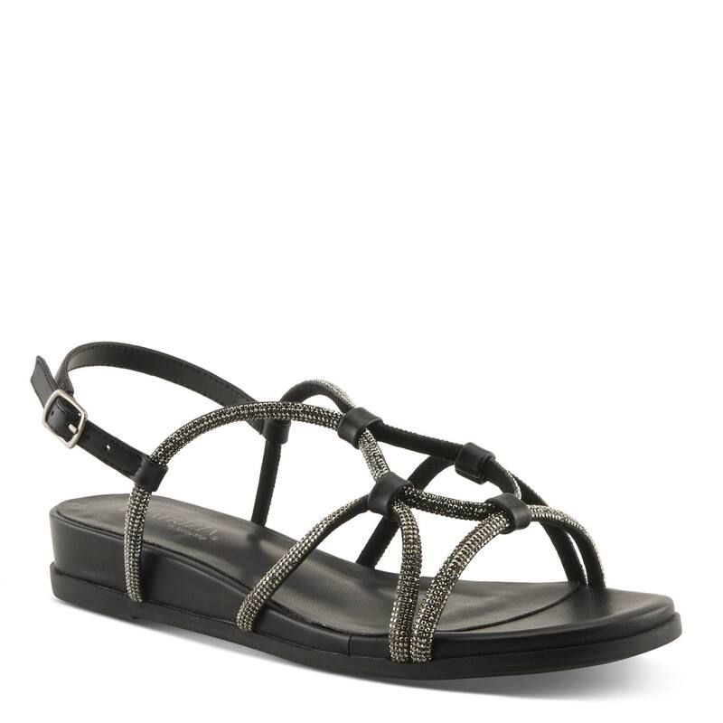 パトリシア レディース シューズ サンダル トール Patrizia Paneer Womens Metallic Slingback Sandals Black ブラック