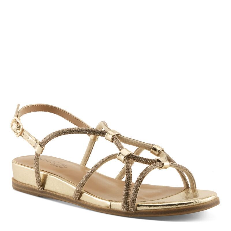 パトリシア レディース シューズ サンダル トール Patrizia Paneer Womens Metallic Slingback Sandals Gold ゴールド