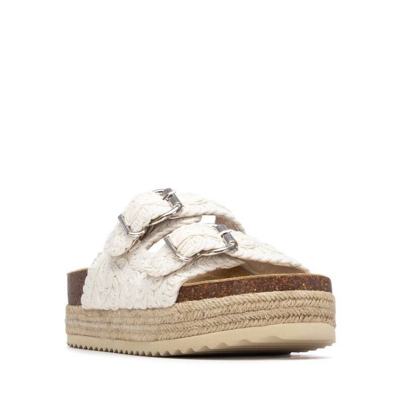 リフレッシュ レディース シューズ サンダル Womens Refresh Collection Double Strap Buckle Flat Sandals 175013 Beige Ivory アイボリー