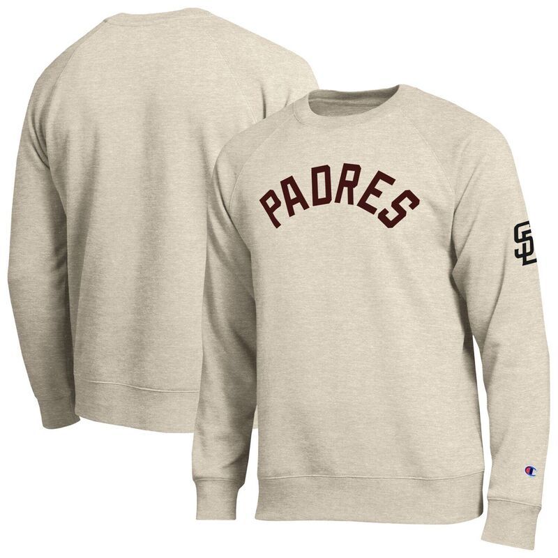 チャンピオン レディース トップス Tシャツ スウェット Mens Champion Oatmeal San Diego Padres AllStar Soft Felt Sweatshirt Pad Multi マルチカラー