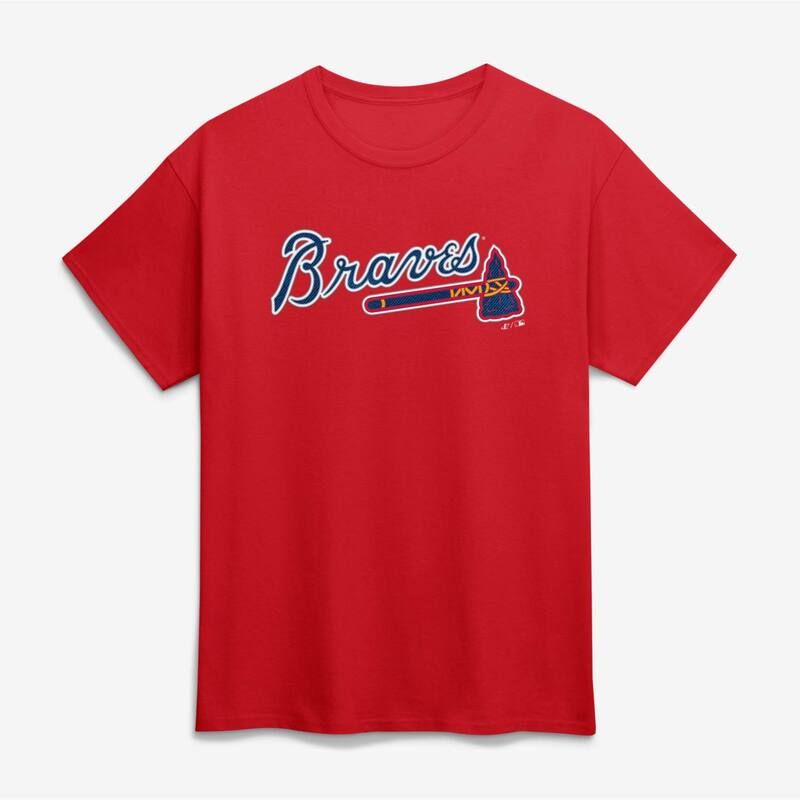 アンブランデッド レディース トップス Tシャツ ロゴ Unbranded Mens Logo Athletic Red Atlanta Braves Wordmark TShirt Brv Red レッド