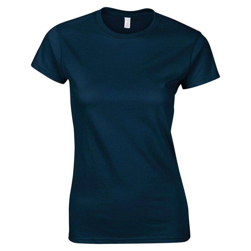 ギルダン レディース トップス Tシャツ コットン Gildan WomensLadiesoftstyle Plain Ringspun Cotton Fitted TShirt Navy ネイビー