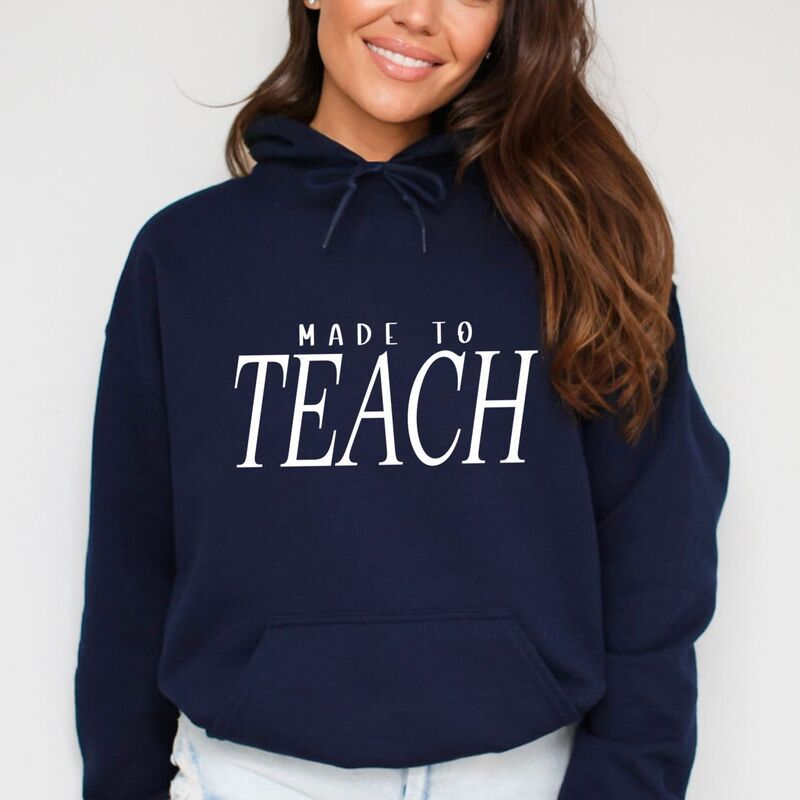 Simply Sage Market レディース トップス Tシャツ パーカー グラフィック Simply Sage Market Made To Teach Italic Womens Graphic Hoodie True Navy ネイビー