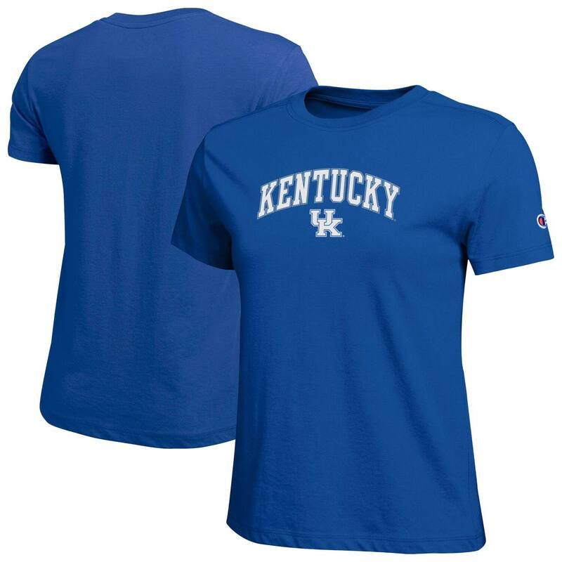 チャンピオン レディース トップス Tシャツ ロゴ Womens Champion Royal Kentucky Wildcats Arched Over Logo TShirt Ken Blue ブルー