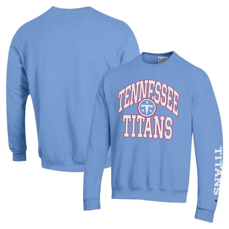 チャンピオン レディース トップス Tシャツ スウェット フリース Mens Champion Light Blue Tennessee Titans Powerblend Fleece Sweatshirttn Light ブルー