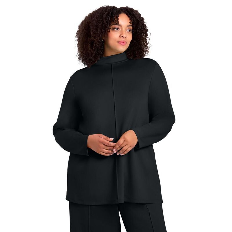 アベニュー レディース トップス Tシャツ モックネック プラスサイズ Avenue Womens Plusize Seamed Mock Neck Tunic Black ブラック