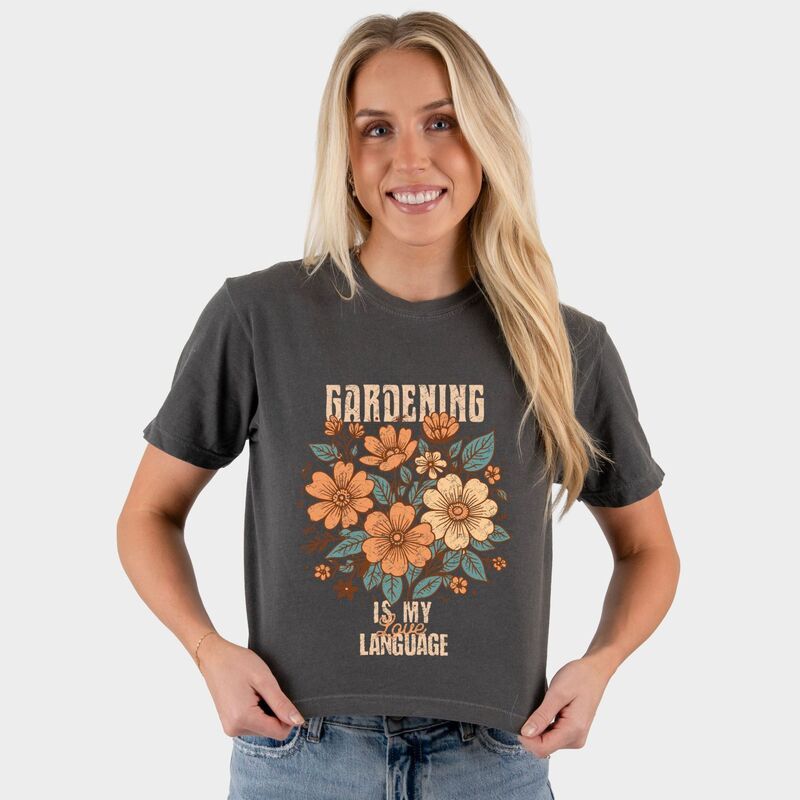 Simply Sage Market レディース トップス Tシャツ グラフィック Simply Sage Market Gardening Is My Love Language Womens Boxy Crop Top Graphic TShirt Pep