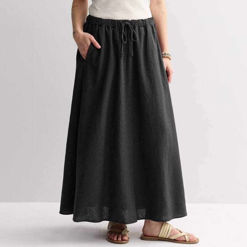 ソノマ レディース ボトムスカート リネン マキシ Sonoma Goods For Life Linen Maxi Skirt Pitch Black ブラック