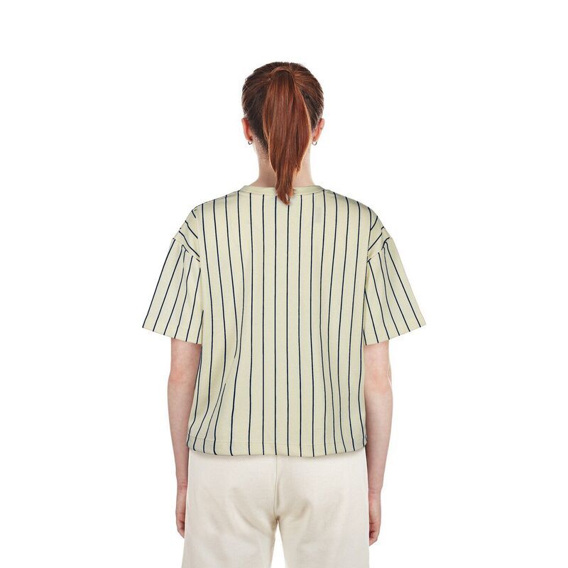ニューエラ レディース トップス Tシャツ クロップド WomensNew Era Cream Cleveland Guardians City Connect Multiplier Pinstripe Cropped TShirt Grd Beige ベージ