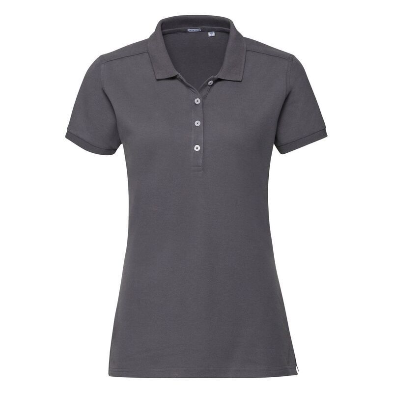 ラッセルアスレチック レディース トップス Tシャツ ポロシャツ Russell Athletic Russell WomensLadiestretch Short Sleeve Polo Shirt Convoy Gray グレー