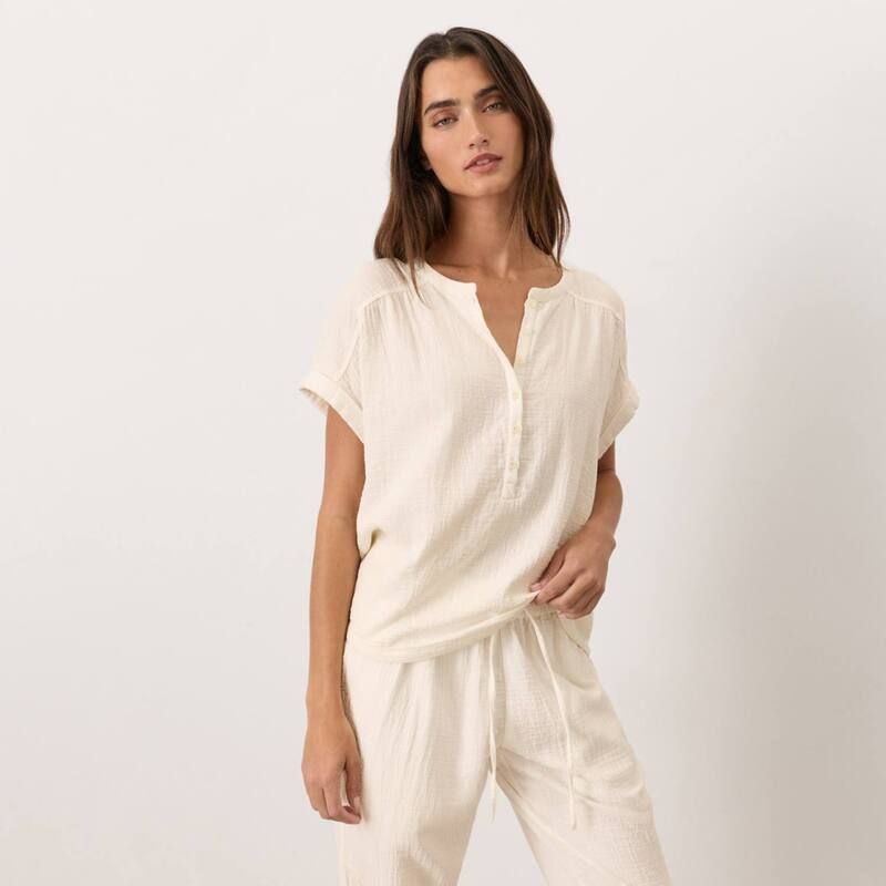 パクト レディース トップス Tシャツ コットン Pact Organicotton Coastal Double Gauze Popover Cream クリーム