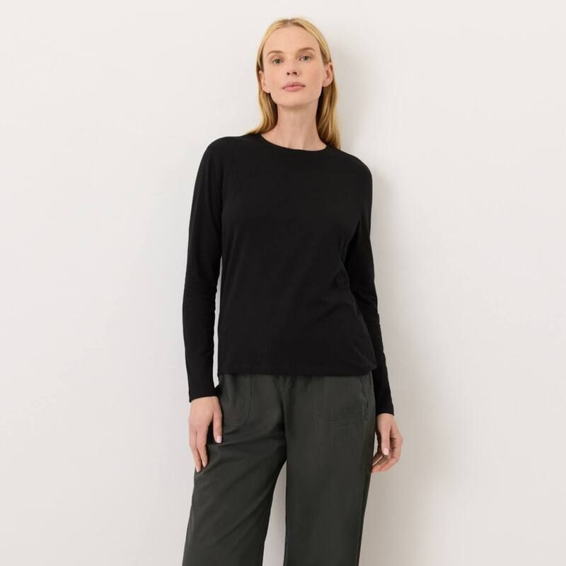 パクト レディース トップス Tシャツ コットン Pact Luxe Signature Long Sleeve Tee Made With Organicotton Black ブラック