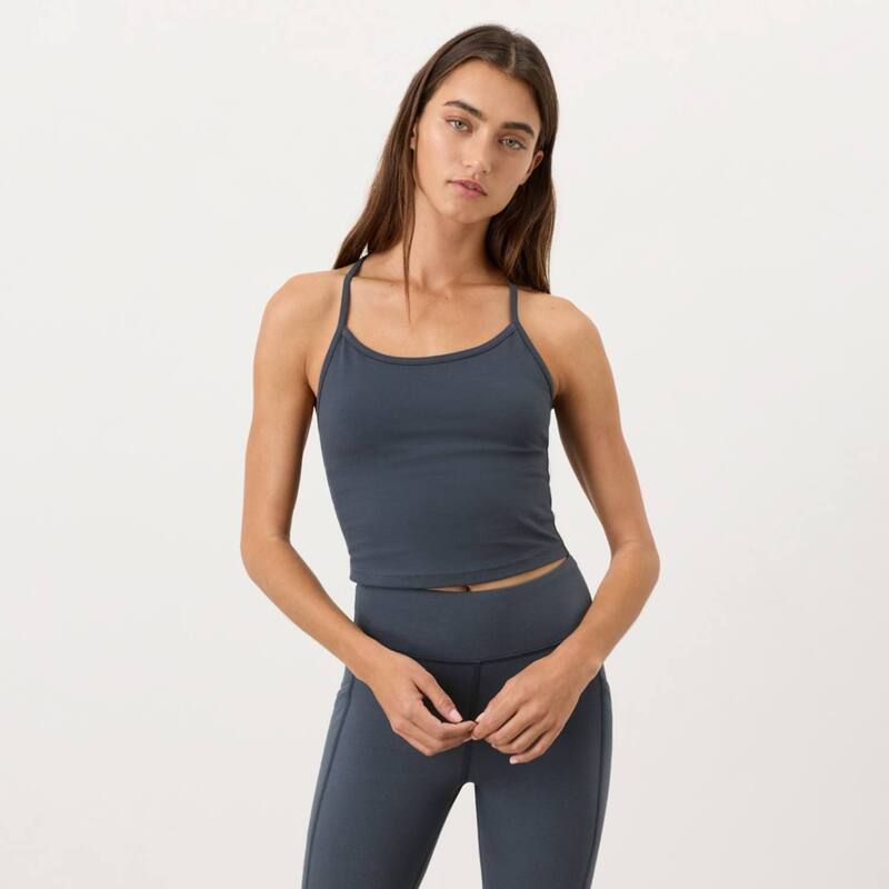 パクト レディース トップス Tシャツ コットン Pact On The GoTo Shelf Bra Tank Made With Organicotton Steel Blue ブルー
