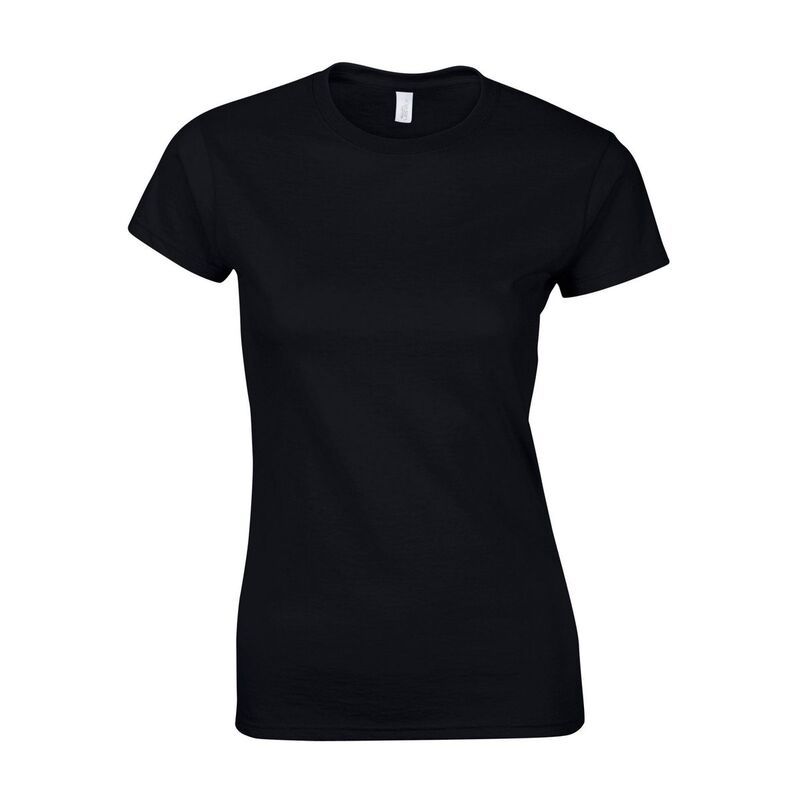 ギルダン レディース トップス Tシャツ コットン Gildan WomensLadiesoftstyle Ringspun Cotton TShirt Black ブラック