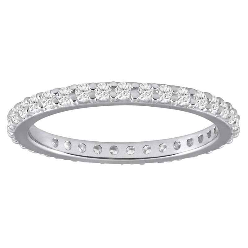 Alyson Layne レディース アクセサリー リング Alyson Layne 10k Gold 34 CaratW Lab Grown Diamond Slender Eternity Band 10k White Gold ホワイト