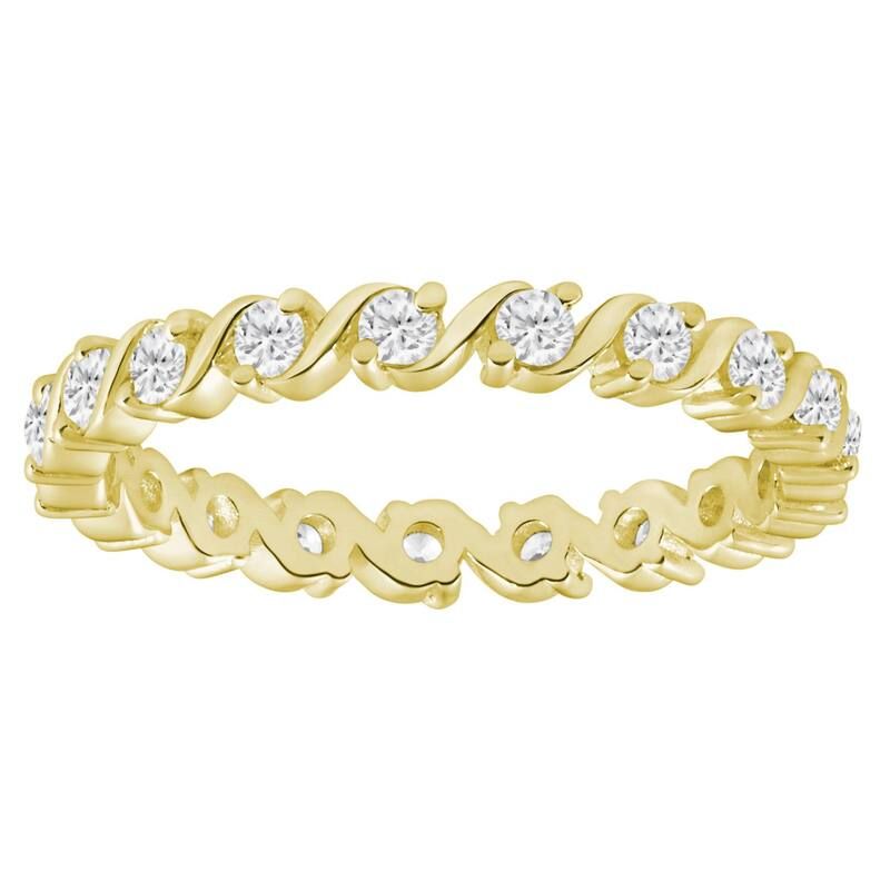 Alyson Layne レディース アクセサリー リング Alyson Layne 10k Gold 58 CaratW Lab Grown Diamond Swirl Eternity Band 10k Gold ゴールド