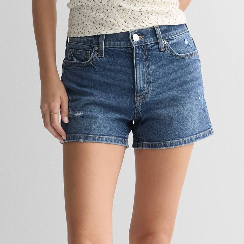 エスオー レディース ボトムス ハーフパンツ・ショーツ ミディ ショートパンツ デニム Juniors SO MidRise Relaxedenimidi Shorts Dark Destructed デニム