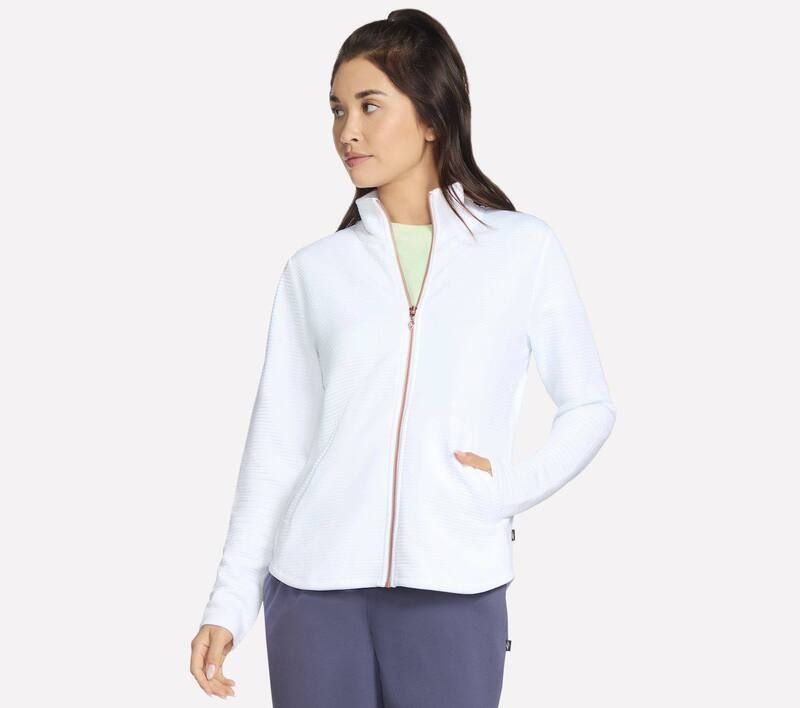 スケッチャーズ レディース アウター ジャケット・ブルゾン Womenskechers The Go Walk Ottoman Cozy Fit Scoop Hem Jacket White ホワイト