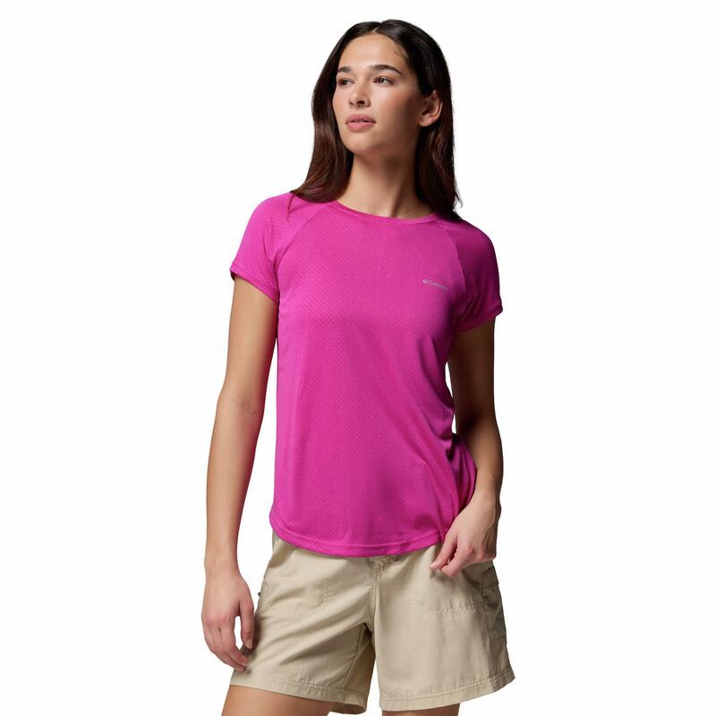 コロンビア レディース トップス Tシャツ Womens Columbia Bogata Bay Short Sleeve Shirt Fuchsia フューシャ